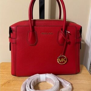 Michael Kors Red Leather Handbag